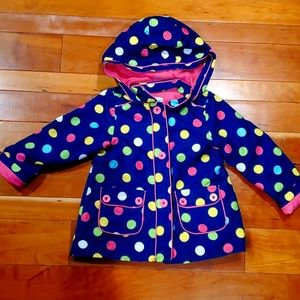 Girls 4T polka dot rain jacket